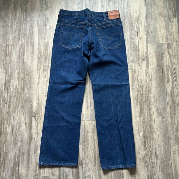 Vintage 70s Levi's Jerky Leather Tab Denim Jeans Size 34X21 43549-0217